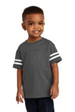 Rabbit Skins Toddler Football Fine Jersey Tee. RS3037 Vintage Smoke/ Blended White