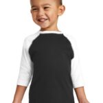 Rabbit Skins Toddler Baseball Fine Jersey Tee. RS3330 Black/ White