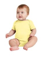 Rabbit Skins Infant Short Sleeve Baby Rib Bodysuit. RS4400 Banana