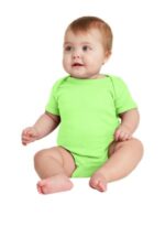 Rabbit Skins Infant Short Sleeve Baby Rib Bodysuit. RS4400 Key Lime