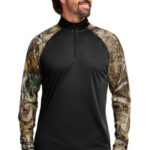 Russell Outdoors Realtree Colorblock Performance 1/4-Zip RU152 Black/ Realtree Edge