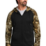 Russell Outdoors Realtree Performance Colorblock Full-Zip Hoodie RU452 Black/ Realtree Edge