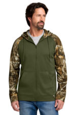 Russell Outdoors Realtree Performance Colorblock Full-Zip Hoodie RU452 Olive Drab Green/ Realtree Edge