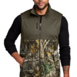 Russell Outdoors Realtree Atlas Colorblock Soft Shell Vest RU604 Cargo Brown/ Realtree Edge
