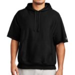 Champion Reverse Weave Short Sleeve Hooded Sweatshirt S101SS Black