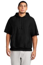 Champion Reverse Weave Short Sleeve Hooded Sweatshirt S101SS Black