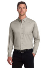 Port Authority Long Sleeve Twill Shirt. S600T Stone