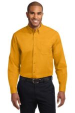 Port Authority Extended Size Long Sleeve Easy Care Shirt S608ES Athletic Gold/ Light Stone