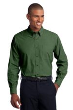 Port Authority Crosshatch Easy Care Shirt. S640 Dark Cactus Green