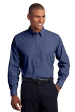 Port Authority Crosshatch Easy Care Shirt. S640 Deep Blue