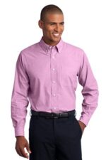 Port Authority Crosshatch Easy Care Shirt. S640 Pink Orchid