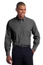 Port Authority Crosshatch Easy Care Shirt. S640 Soft Black