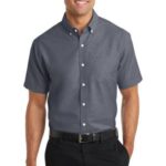 Port Authority Short Sleeve SuperPro Oxford Shirt. S659 Black