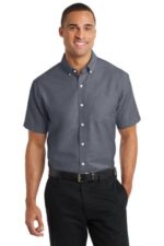 Port Authority Short Sleeve SuperPro Oxford Shirt. S659 Black