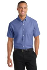 Port Authority Short Sleeve SuperPro Oxford Shirt. S659 Navy