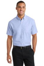 Port Authority Short Sleeve SuperPro Oxford Shirt. S659 Oxford Blue