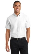 Port Authority Short Sleeve SuperPro Oxford Shirt. S659 White