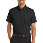 Port Authority Short Sleeve SuperPro Twill Shirt. S664 Black