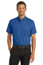 Port Authority Short Sleeve SuperPro Twill Shirt. S664 True Blue