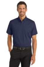 Port Authority Short Sleeve SuperPro Twill Shirt. S664 True Navy