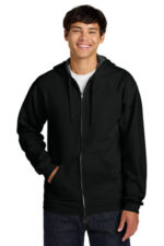 Gildan Softstyle Midweight Fleece Full-Zip Hooded Sweatshirt SF600 Black