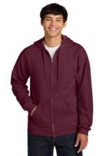 Gildan Softstyle Midweight Fleece Full-Zip Hooded Sweatshirt SF600 Maroon