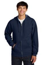Gildan Softstyle Midweight Fleece Full-Zip Hooded Sweatshirt SF600 Navy