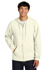 Gildan Softstyle Midweight Fleece Full-Zip Hooded Sweatshirt SF600 Off White
