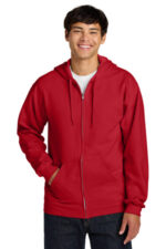 Gildan Softstyle Midweight Fleece Full-Zip Hooded Sweatshirt SF600 Red