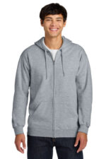 Gildan Softstyle Midweight Fleece Full-Zip Hooded Sweatshirt SF600 Ring Spun Sport Grey