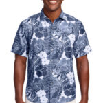 Tommy Bahama Coconut Point Playa Flora Short Sleeve Shirt ST325929TB Blue Note