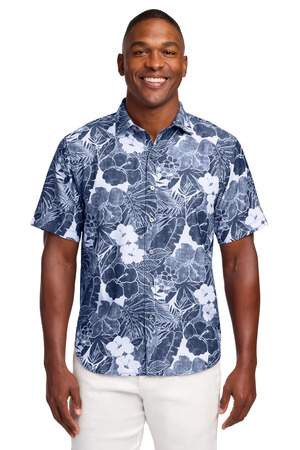 Tommy Bahama Coconut Point Playa Flora Short Sleeve Shirt ST325929TB Blue Note