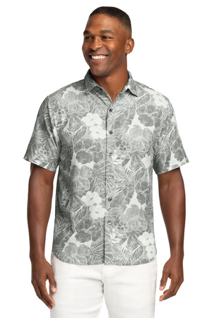 Tommy Bahama Coconut Point Playa Flora Short Sleeve Shirt ST325929TB Light Grey