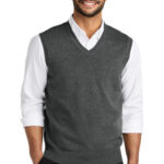 Port Authority Easy Care Sweater Vest SW2860 Charcoal Heather