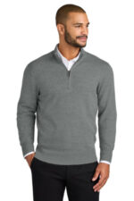 Port Authority Easy Care 1/4-Zip Sweater SW2900 Medium Heather Grey