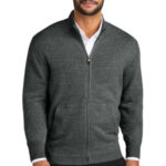 Port Authority Easy Care Full-Zip Sweater SW2901 Charcoal Heather