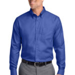 Brooks Brothers Tall Wrinkle-Free Stretch Nailhead Shirt TBB18002 Cobalt Blue