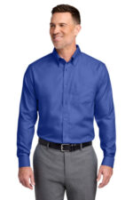 Brooks Brothers Tall Wrinkle-Free Stretch Nailhead Shirt TBB18002 Cobalt Blue