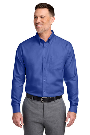 Brooks Brothers Tall Wrinkle-Free Stretch Nailhead Shirt TBB18002 Cobalt Blue