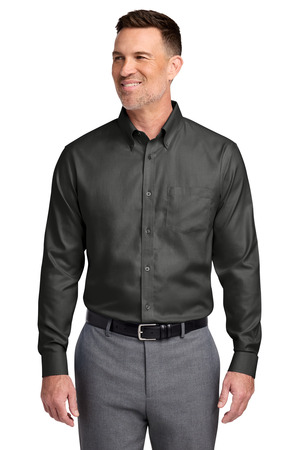 Brooks Brothers Tall Wrinkle-Free Stretch Nailhead Shirt TBB18002 Deep Black