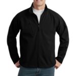 Port Authority Tall Textured Soft Shell Jacket. TLJ705 Black