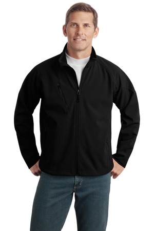 Port Authority Tall Textured Soft Shell Jacket. TLJ705 Black