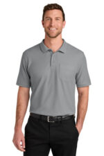 Port Authority Tall Wearever Signature Pique Pocket Polo TLK200P Gusty Grey