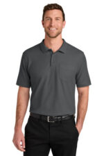 Port Authority Tall Wearever Signature Pique Pocket Polo TLK200P Storm Grey