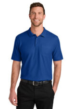 Port Authority Tall Wearever Signature Pique Pocket Polo TLK200P True Royal