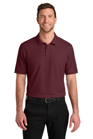 Port Authority Tall Wearever Signature Pique Polo TLK200 Burgundy