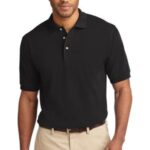Port Authority Tall Heavyweight Cotton Pique Polo. TLK420 Black