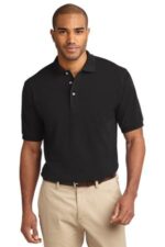 Port Authority Tall Heavyweight Cotton Pique Polo. TLK420 Black