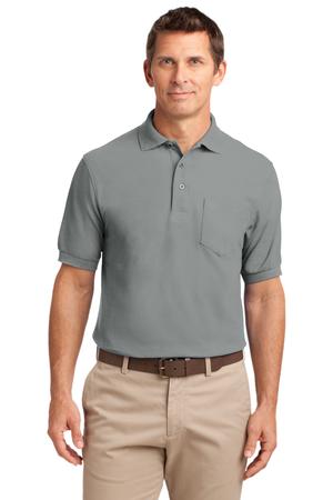 Port Authority Tall Silk Touch Polo with Pocket. TLK500P Cool Grey