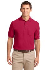 Port Authority Tall Silk Touch Polo with Pocket. TLK500P Red